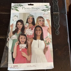 Photo Booth Props Wedding Engagement Bridal Shower Party Stick Sign Set