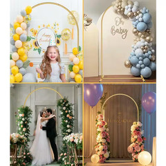 86.4 In. X 48 In. Gold Arch Frame Metal Wedding Flower Arbor Balloon Backdrop St