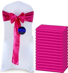 100 Magenta Satin Chair Sashes Silky Sateen Chair Bows wedding party décor