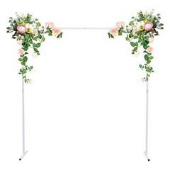 Wedding Arch Backdrop Stand Metal Square Flower Frame 6.6ft Garden Party Decor