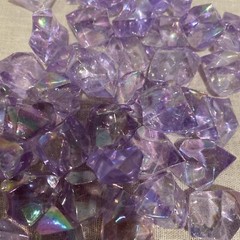 Purple Ice Rocks Vase Fillers Artificial 48 Ice Cubes Fake Diamonds Acrylic