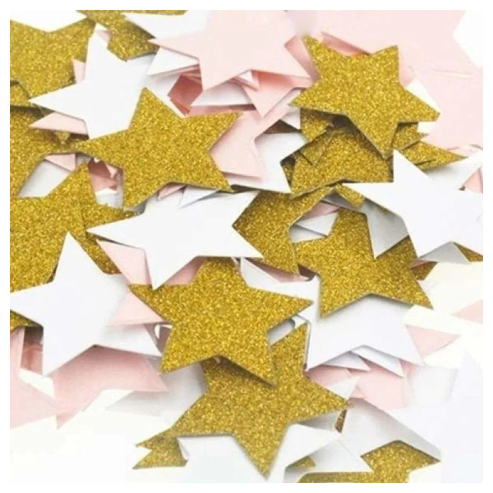 200pcs 3cm Stars WHITE PINK GLITTER GOLD Birthday Wedding Party Decorations Conf