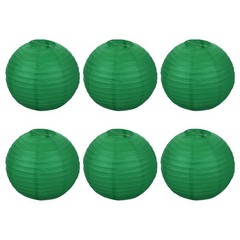 6 Pack 12 Inch Paper Lanterns Round Folding Hanging Lamp Shade Dark Green