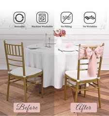 Showgeous 60 PCS Rose Gold Satin Chair Sashes Bows Decoration Chair Cover for…