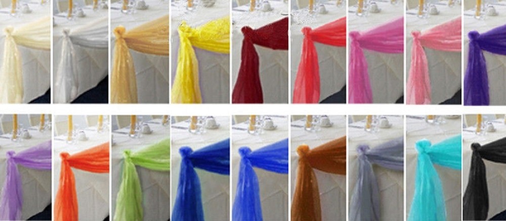 Elegant Wedding Table Valance Chair Decor Sheer SCAR Fabric Party Decoration 216