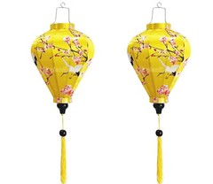 Set 2 Vietnam bamboo silk lanterns Flower fabric Wedding Lanterns – Buyer color