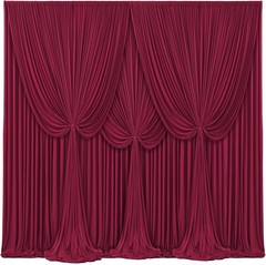 Burgundy 4 Panels Backdrop Curtains – 12ft High for Stunning Scenes