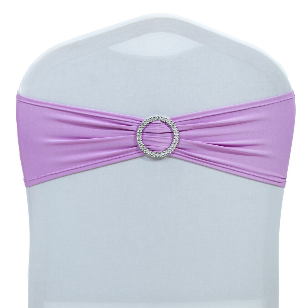 100 Spandex Stretch Chair Cover Sash Bows Wedding Party (Light Purple)~FREE SHIP