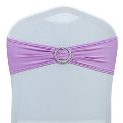 100 Spandex Stretch Chair Cover Sash Bows Wedding Party (Light Purple)~FREE SHIP