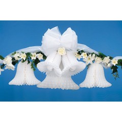 2-PACK HONEYCOMB BRIDAL WHITE PAPER BELLS BY VICTORIA LYNN 9” 11” 15”