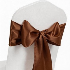 50 Pack Chocolate Satin Chairs Bows Ribbons Universal Ties Knots