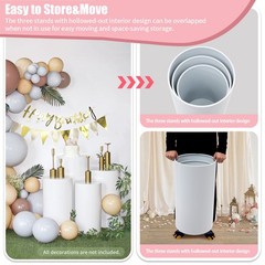 3 Piece Round Cylinder Pedestal Stands For Party Wedding Party Display Decor