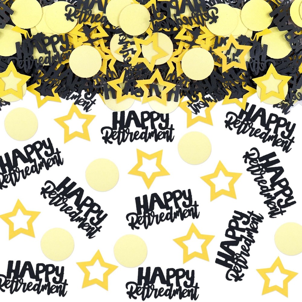100Pcs Double-sided Happy Retirement Party Confetti Star Pentagram Table Deco…