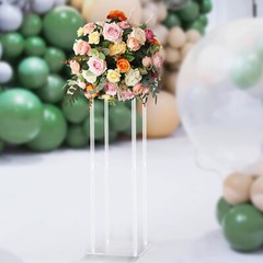 9.8*9.8*31in Clear Rectangle Decoration Acrylic Wedding Flower Vase Column Stand