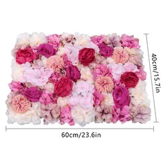 6pcs Silk Artificial Flower Wall Panel Wedding Party Backdrop Floral Home Decor