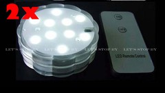 2 (10) LED WHITE SUBMERSIBLE Wedding Light Eiffel Tower Vase Base Remote Control