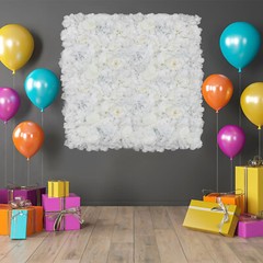 6-Pack Ivory Silk Rose Flower Wall Panels 40 × 60 cm Wedding Backdrop