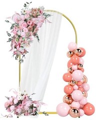 6FT Arch Backdrop Stand, Gold Metal Arch Stand Backdrop | Easy Assembly, 6 FT