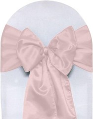 YOUR CHAIR COVERS – Satin Sashes Blush (Pack of 10), Chair Sashes for Weddings,