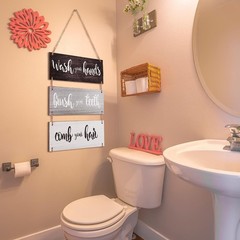 Jetec Farmhouse Bathroom Wall Decor Bath Rules Wall Art Sign Family Hanging F…