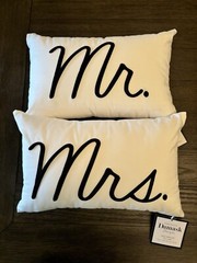 Wedding Pillows -Mr. & Mrs. -12in X 18in New