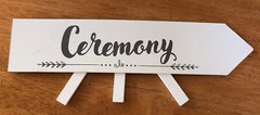 4 Wedding Bride Table Direction Sign Arrow Gifts Cocktails Ceremony Reception