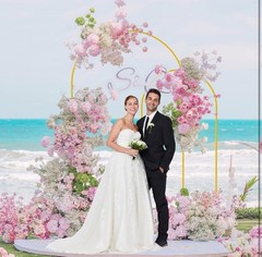 Gold Metal Arch Backdrop Stand Set – 7.2FT & 6FT for Wedding Party Decor