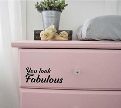 You Look Fabulous Inspirational Quote Mirror Wall Stickers Black Gloss Vinyl …