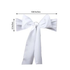 10 White Polyester CHAIR SASHES Ties Bows Wedding Party Ceremony Decorations
