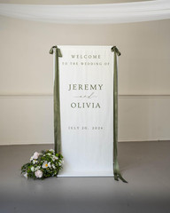 Modern Fabric Wedding Welcome Sign Custom Linen Ceremony Sign Decor