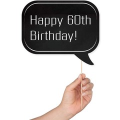 60th Birthday Photo Booth Props – 31-pc Selfie Props with 8 x 10-Inch Sign, 4…