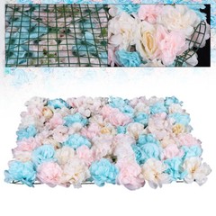 12PCS Artificial Flower Wall Panel White Hydrangea Rose Wedding Backdrop Decor