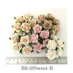 1″/2.5cm – Pick 6 tone Open Rose Paper Flowers Wedding Scrapbook Craft R6