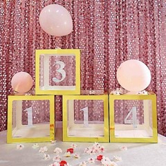 4 Iridescent 5″ Number Stickers Backdrop Wall Decorations Party Wedding Events