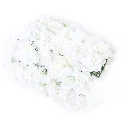 Durable Flower Wall with Milky White Simulated Flowers, Waterproof,