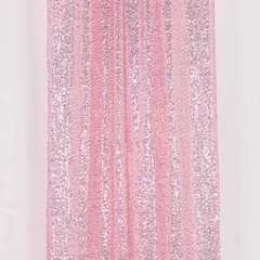2 PINK 8ft x 2ft Sequined Backdrop Curtain with Rod Pockets Wedding Decorations