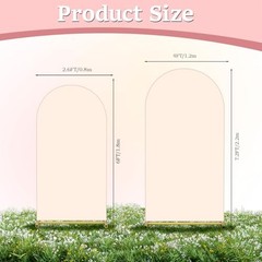 Arch Backdrop Cover Set of 2(7.2FT+6FT), Spandex Fitted Arch 7.2+6 FT Beige
