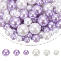 200Pcs Pearl Bead for Vase Filler 20/14/10mm Floating Bead(Light Purple White)