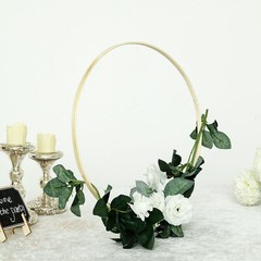 5 pcs Light Brown Natural Wood Round Hoops Hanging Wreaths Rings Decorations