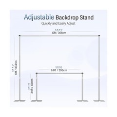 EMART Heavy Duty Backdrop Stand, 10x12Ft Adjustable Pipe and Drape kit with 9…