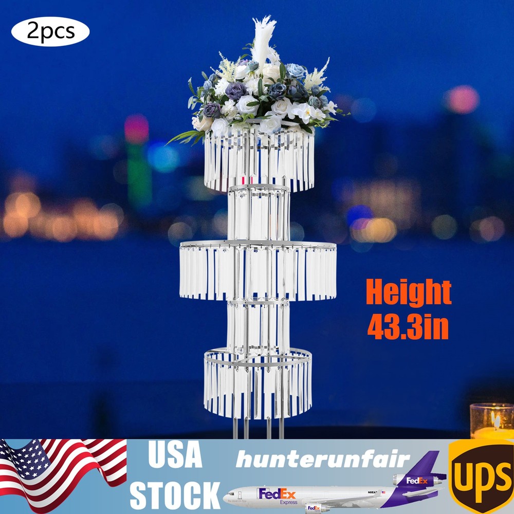 2pcs Acrylic Flower Stand 5-tier Elegant Flower Stand For Party Weddings
