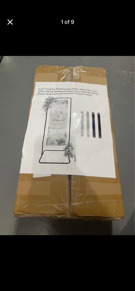 Sturdy Black Metal Wedding Welcome Sign Easel for Seating Charts & Decor