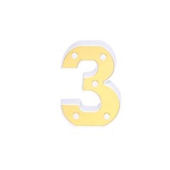 6″ tall GOLD 3 LED Lighted Marquee Numbers Sign Party Wedding Events Decorations