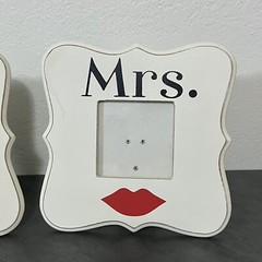 9×9 Hobby Lobby Photo Frames Mr. & Mrs. Wedding Engagement Party Mustache & Kiss