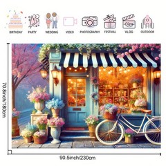 BlissYard Flowers Shop Backdrop Banner 7.5×5.9FT Hello Spring Banner Decorati…