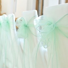 50x Mint Organza Chair Sashes Bow Cover Wedding Banquet Party Ceremony Decor