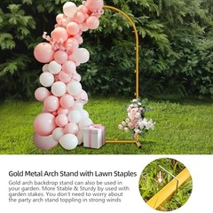 7.2 FT Wedding Arch Backdrop Stand, Gold Metal Arch Backdrop 7.2 x 4 FT (HxW)