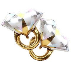 2Pcs Diamond Ring Aluminum Balloon,Wedding Bridal Shower Marriage Engagement …