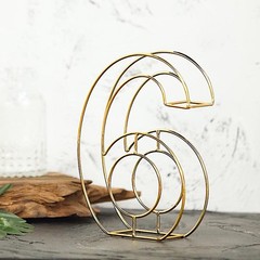 GOLD 8″ tall 3D Metal Wire Number 6 Party Wedding Reception Backdrop Supplies