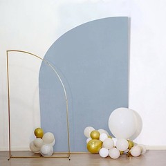 8 ft x 5 ft DUSTY BLUE Matte Fitted Spandex Half Moon Arch Stand Cover Wedding